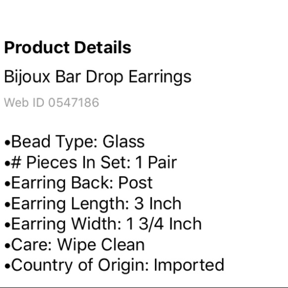 NWT Bijoux bar Drop Earrings - Picture 6 of 6